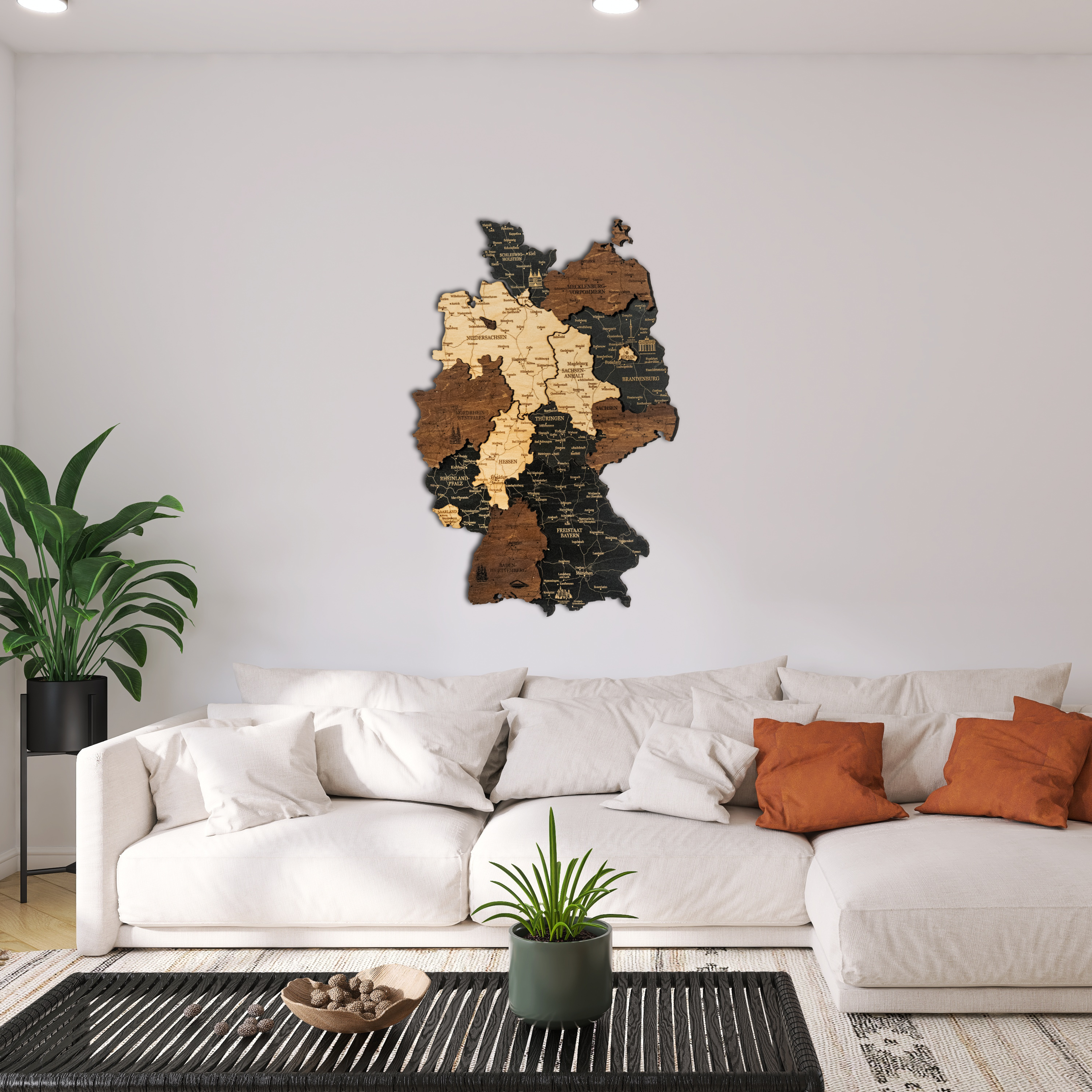 Germany Wooden Map