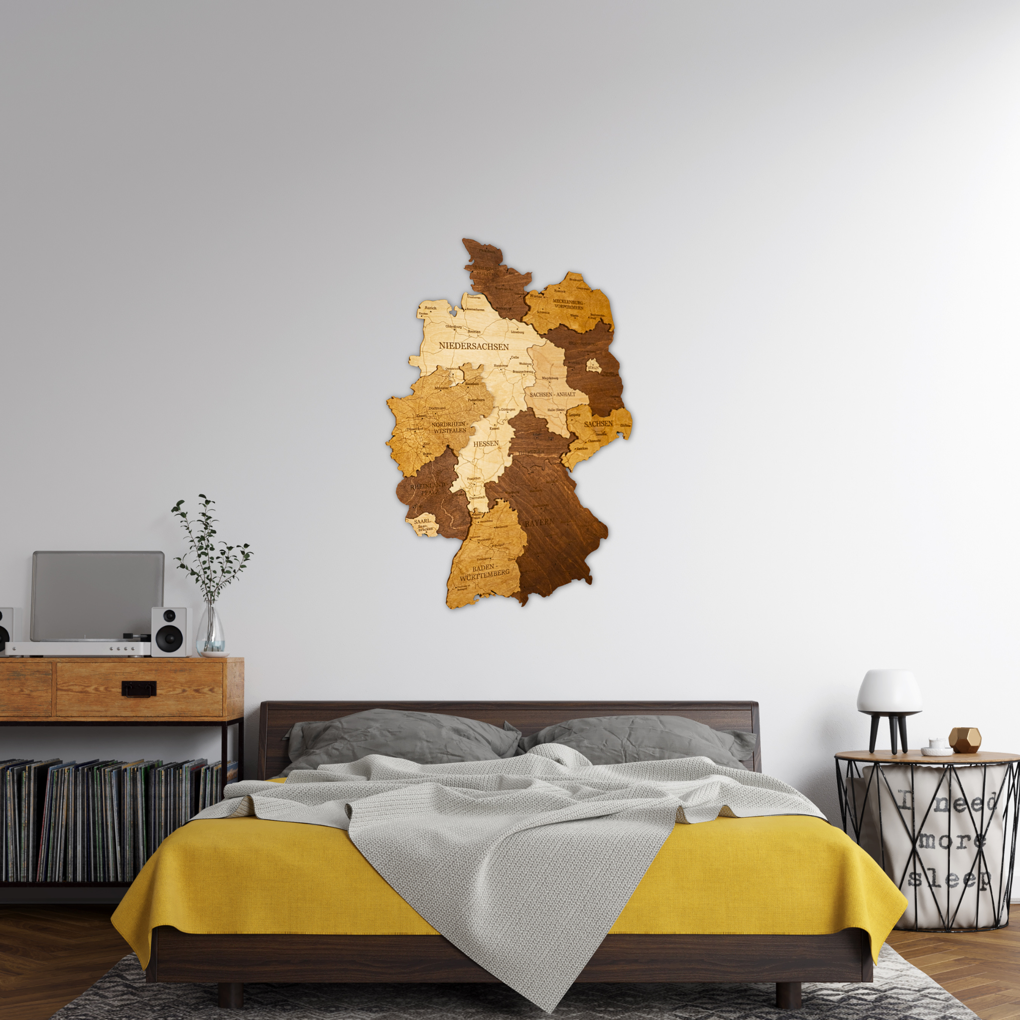 Germany Wooden Map