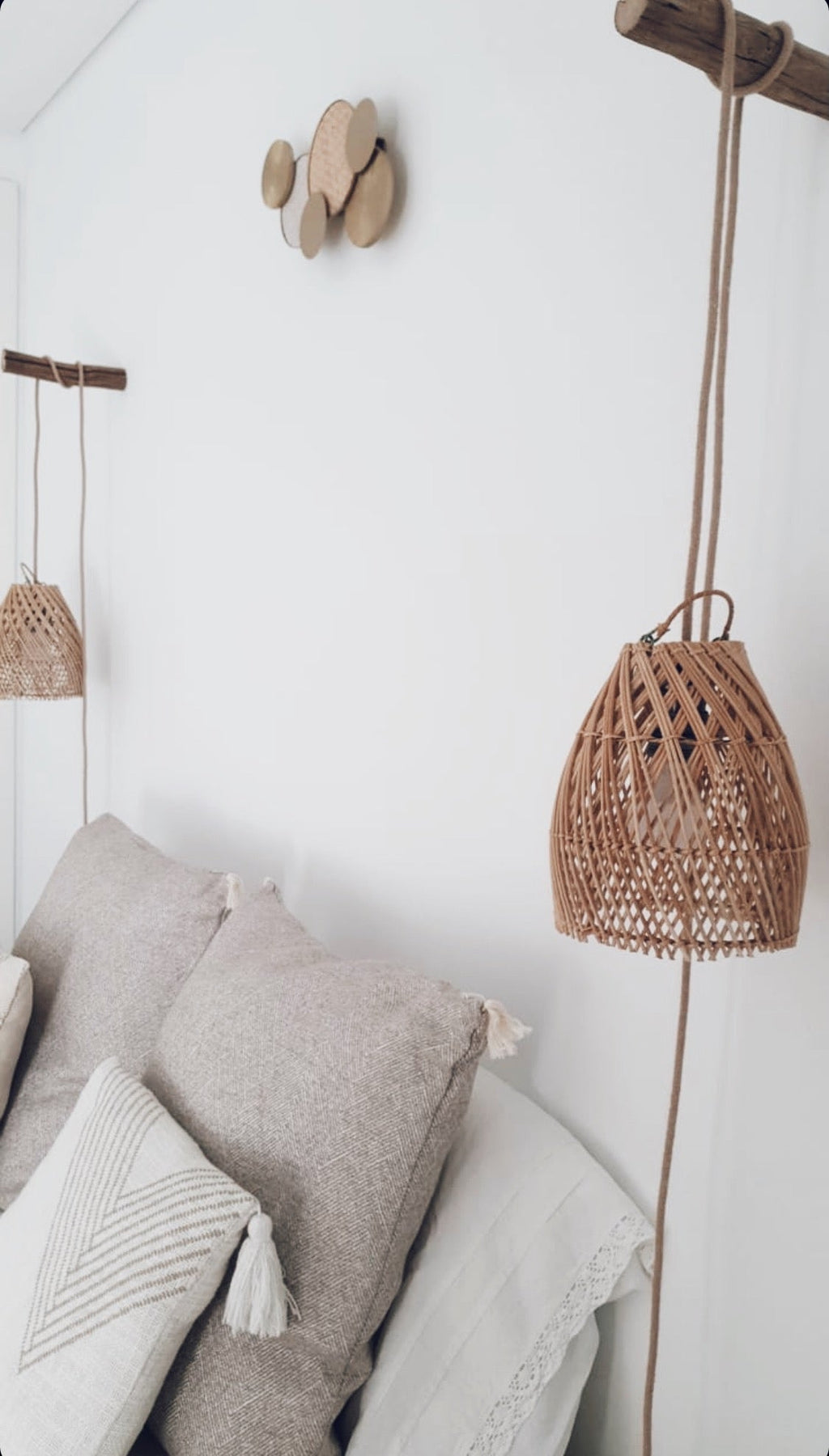 Abajur aus Rattan Ayana Cross Natural - S