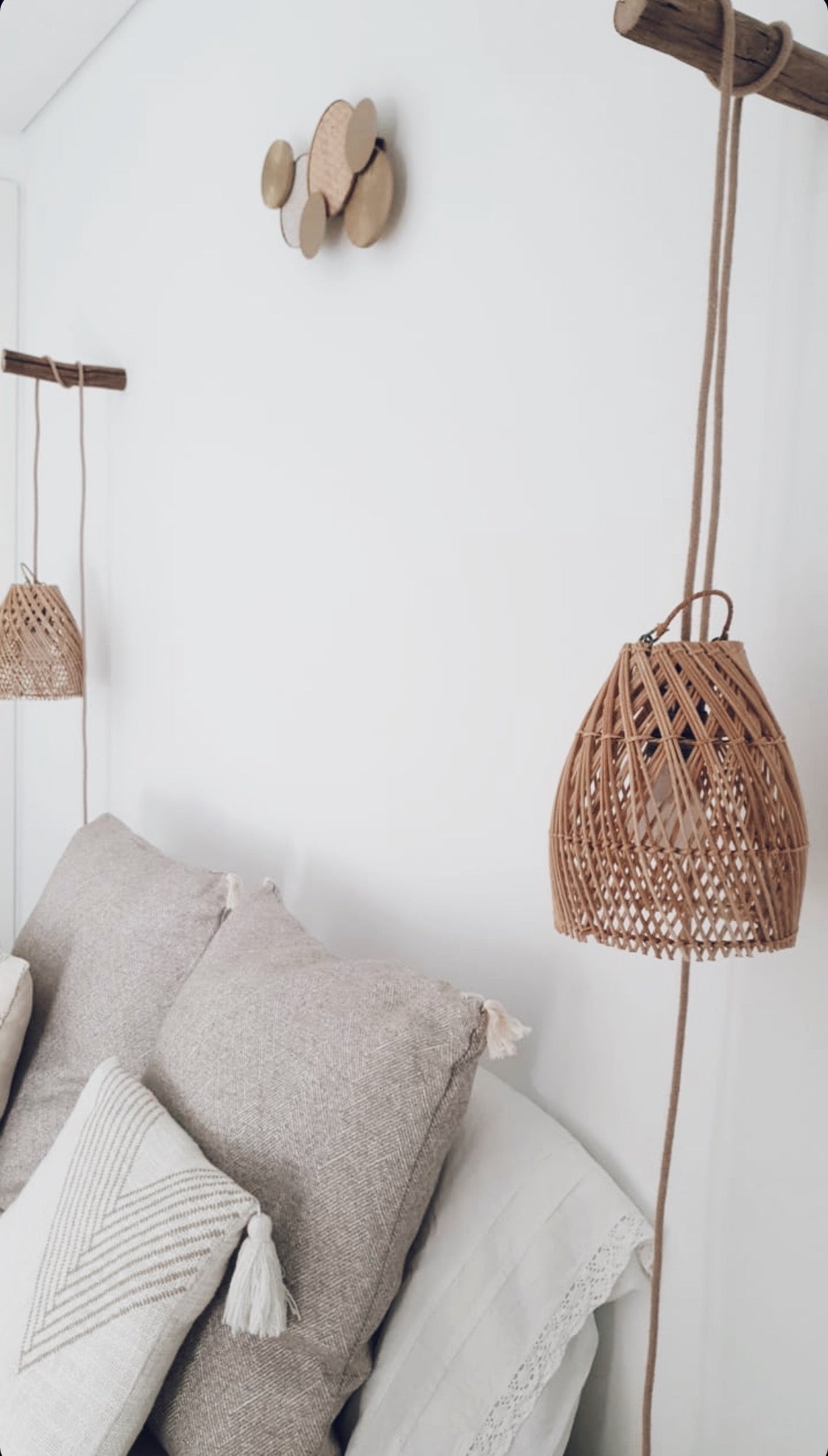 Abajur aus Rattan Ayana Cross Natural - S