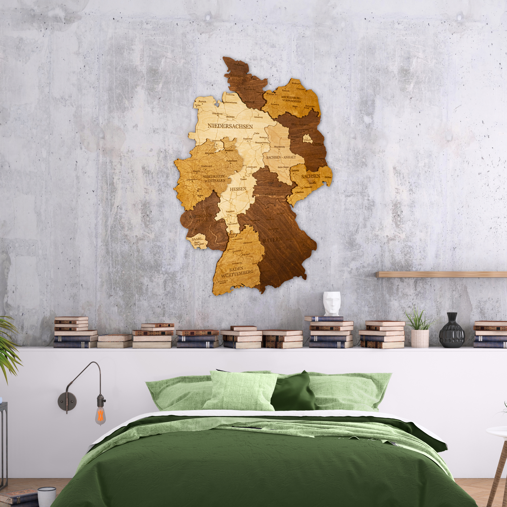 Germany Wooden Map