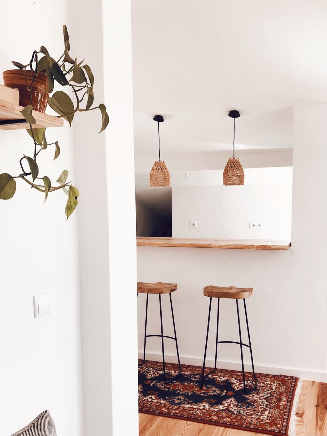 Abajur aus Rattan Ayana Cross Natural - S