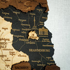 Germany Wooden Map