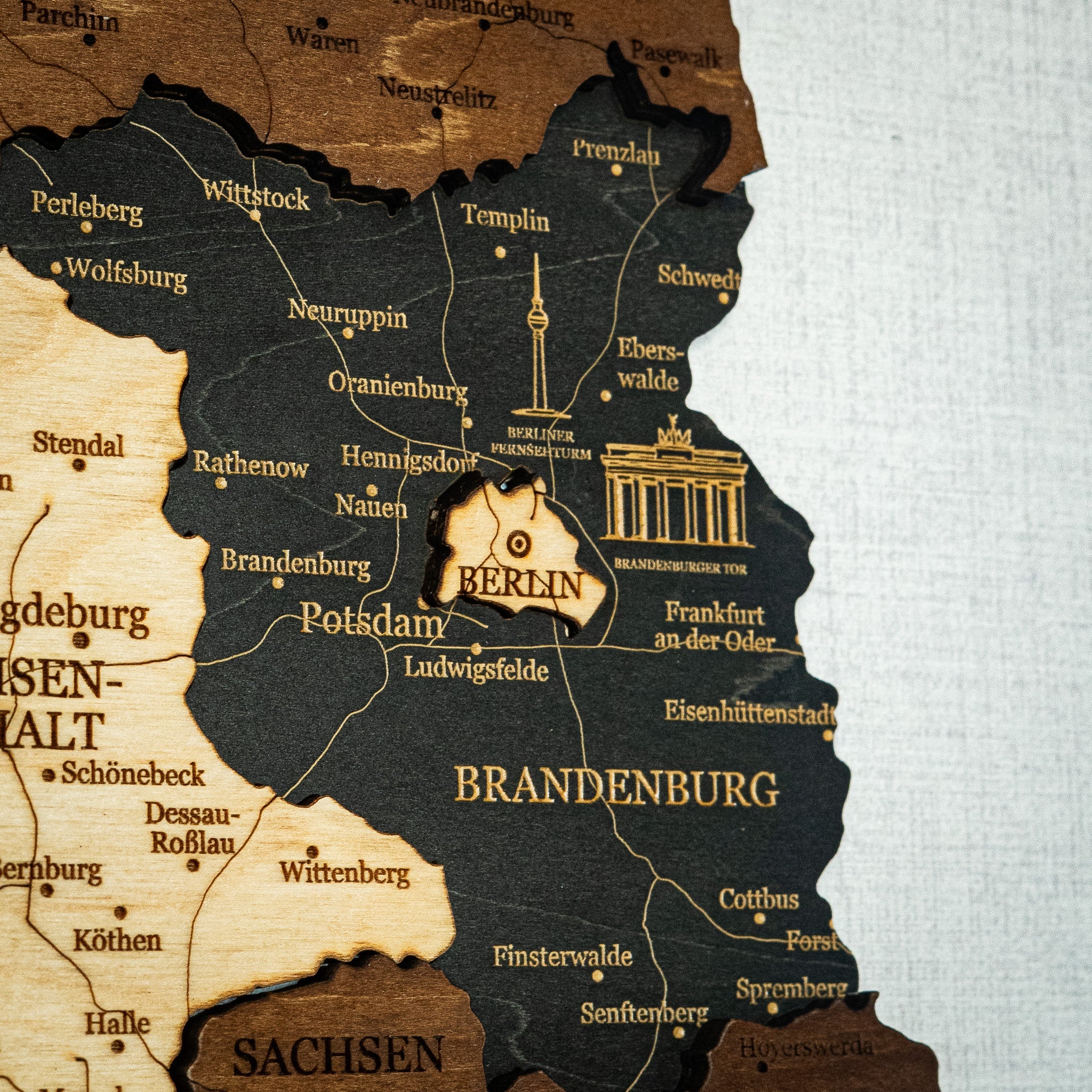 Germany Wooden Map