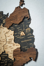 Germany Wooden Map