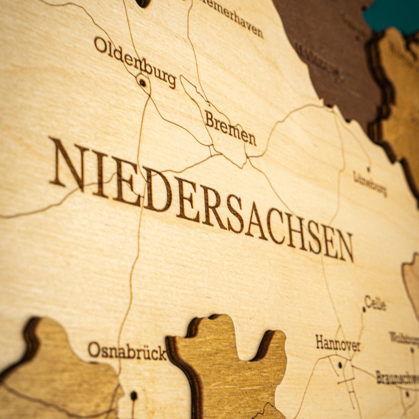 Germany Wooden Map