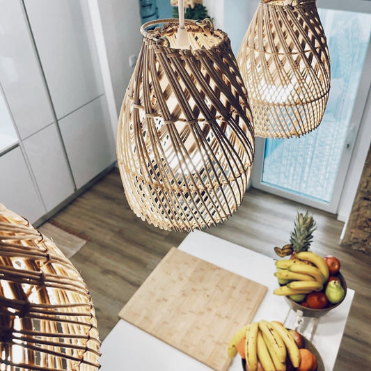Abajur aus Rattan Ayana Cross Natural - S