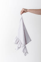 Linen Kitchen Towel With Ruffles